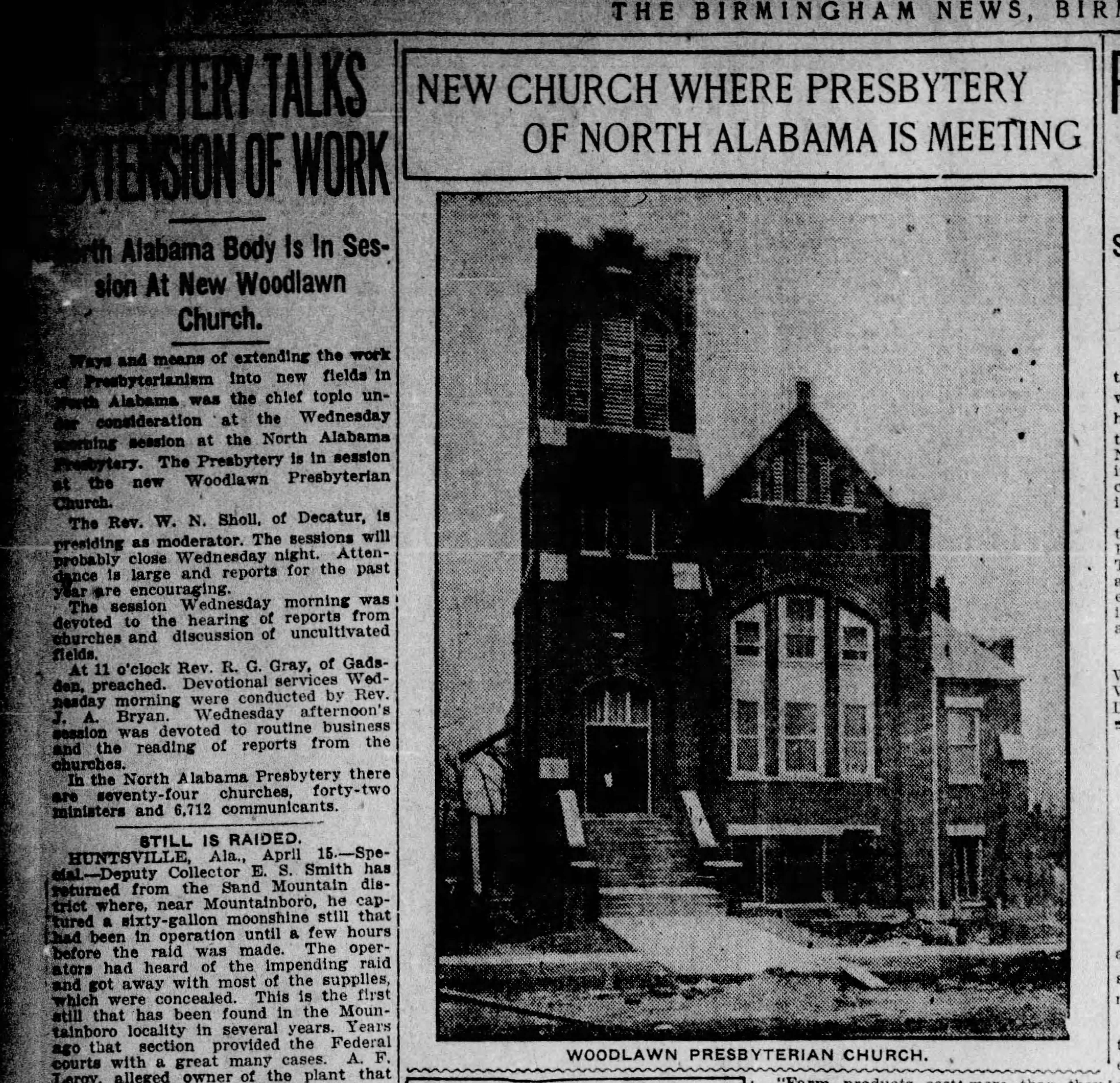 Presbytery Talks Extension of Work